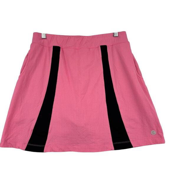 Bette & Court Skort Size M Pink Black Textured Knit Stretch Pull On Tennis Golf - Picture 1 of 10